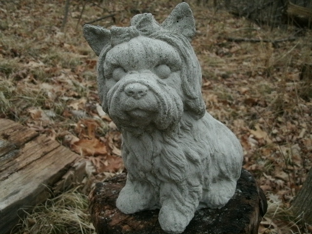 yorkie garden statues