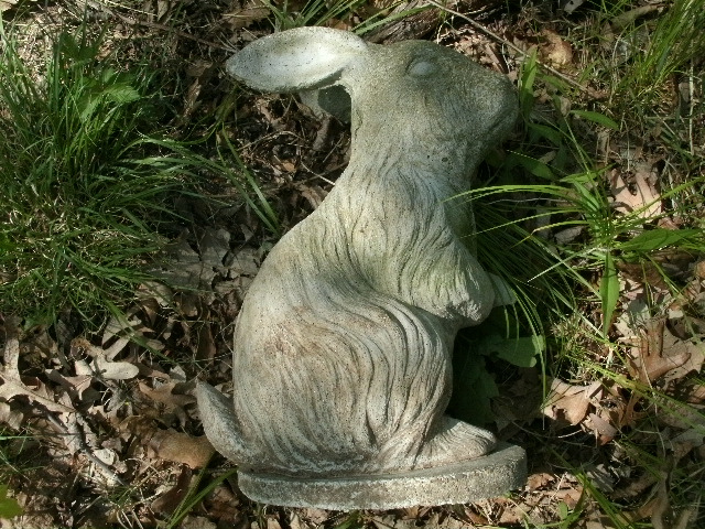 cement rabbit statues