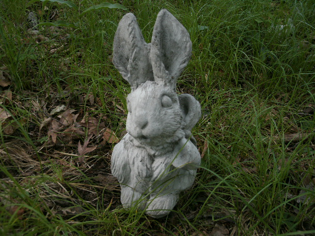 cement rabbit statues