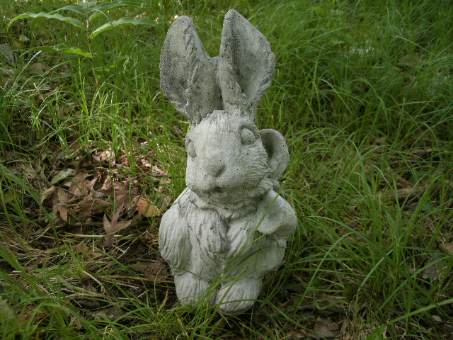 cement rabbit statues