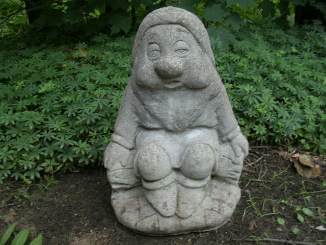 Vtg Cement 15 Dwarf Dopey Garden Art Gnome Statue Weathered Concrete Snow White Ebay 