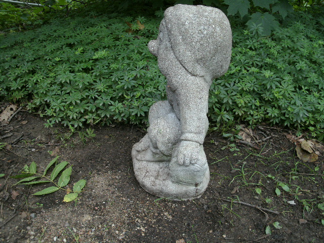 Vtg Cement 15 Dwarf Dopey Garden Art Gnome Statue Weathered Concrete Snow White Ebay 