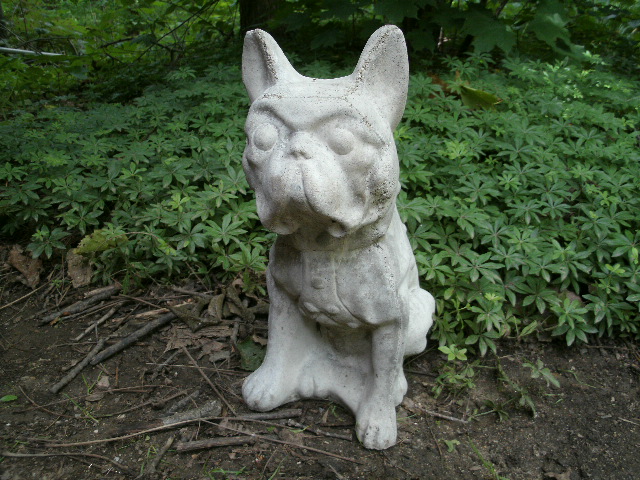 cement boston terrier statue