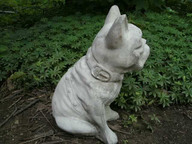 large concrete bulldog statue