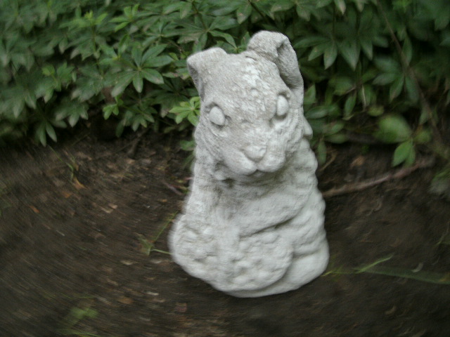 cement rabbit statues