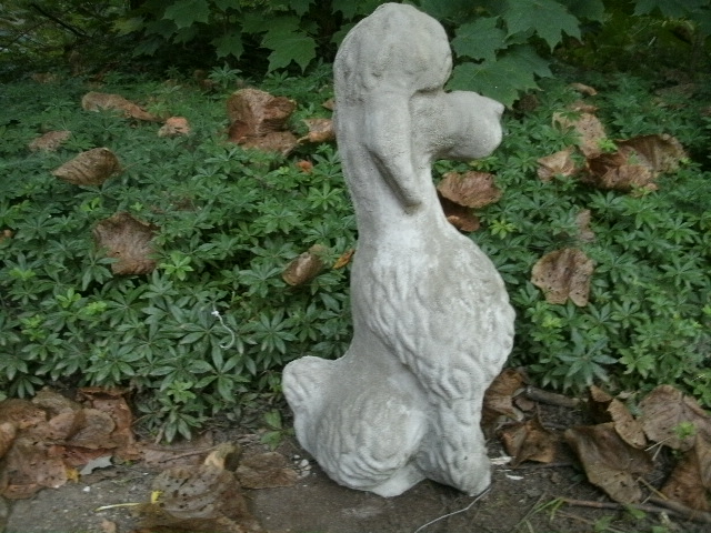 cement poodle statue