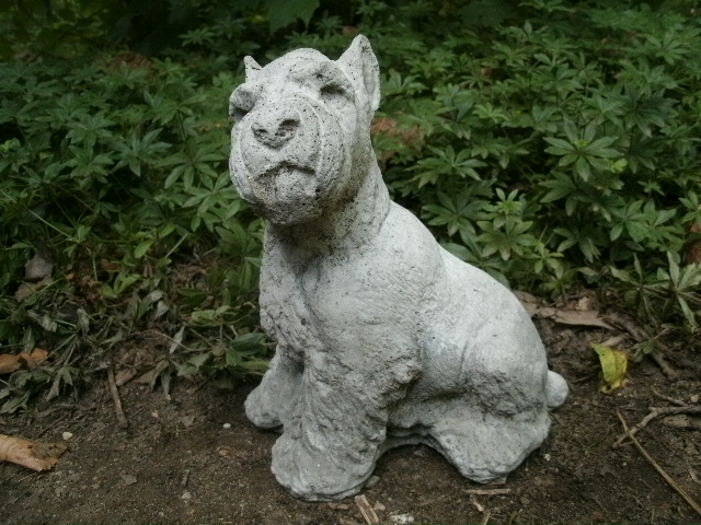 miniature schnauzer concrete statue