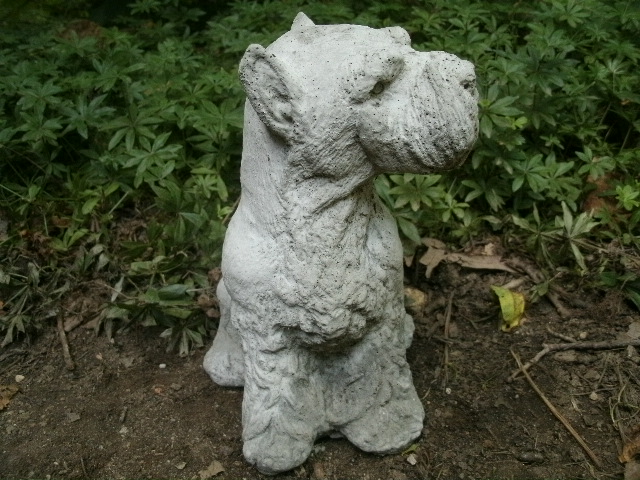 miniature schnauzer concrete statue