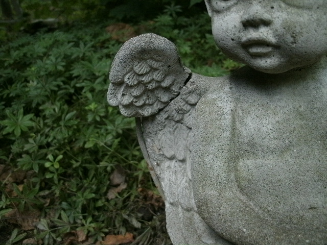 concrete angel yard statue