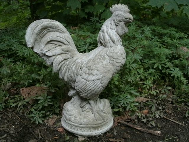 cement rooster statue