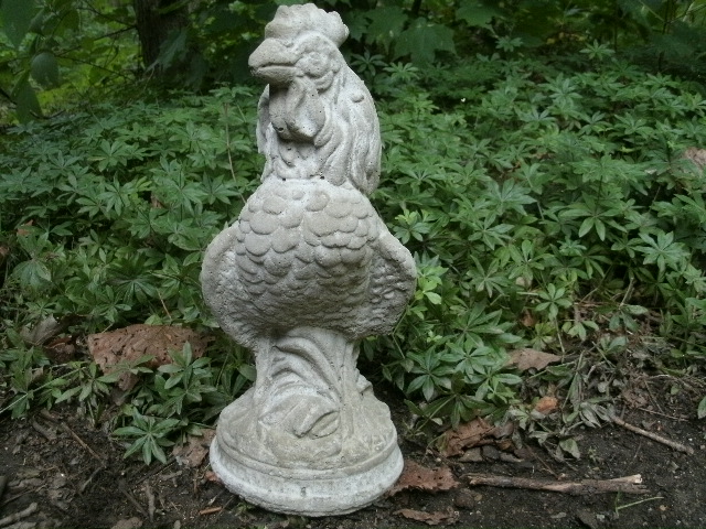 cement rooster statue