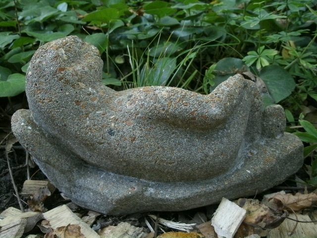 cement frog statue