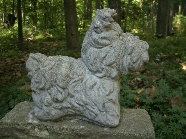 miniature schnauzer concrete statue