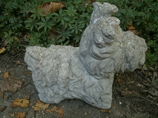 cement schnauzer statue