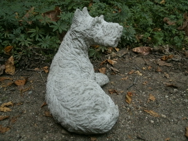 miniature schnauzer concrete statue