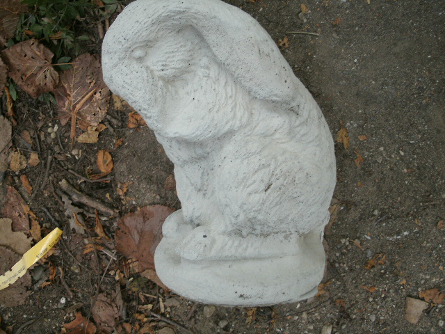 cement rabbit statue