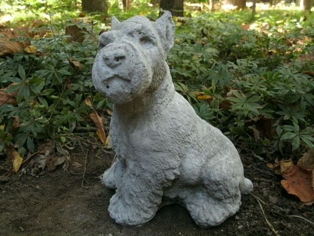 miniature schnauzer concrete statue