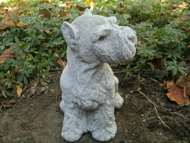 miniature schnauzer concrete statue