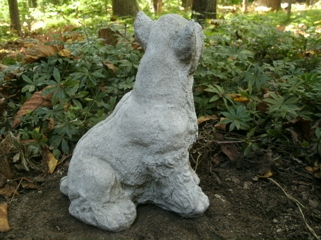 cement schnauzer statue