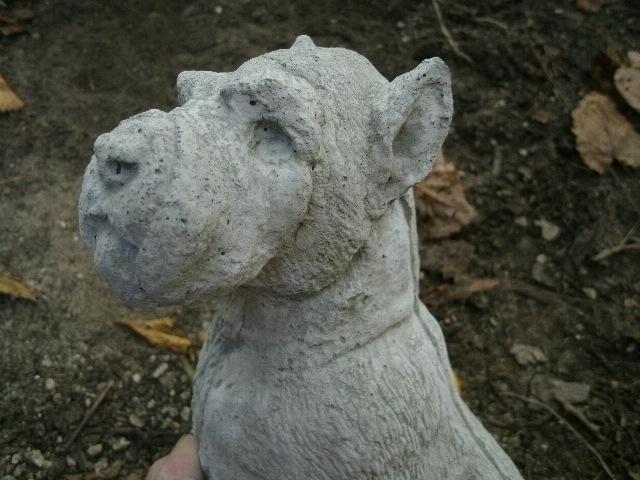 miniature schnauzer concrete statue