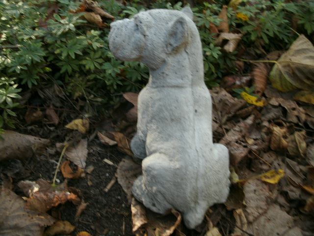 miniature schnauzer concrete statue