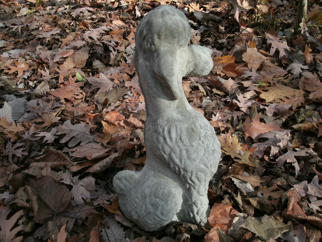 cement poodle statue