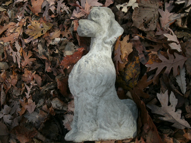 cement poodle statue