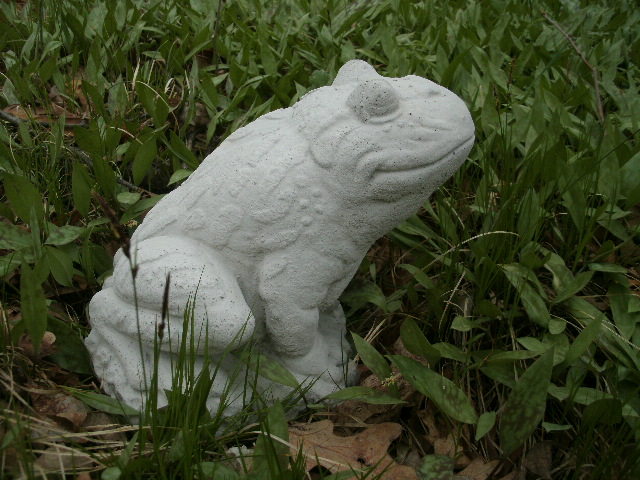 cement frog statue