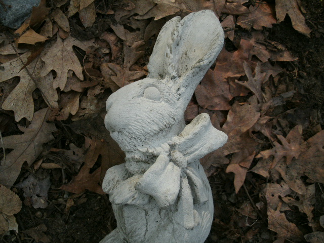 cement rabbit statues