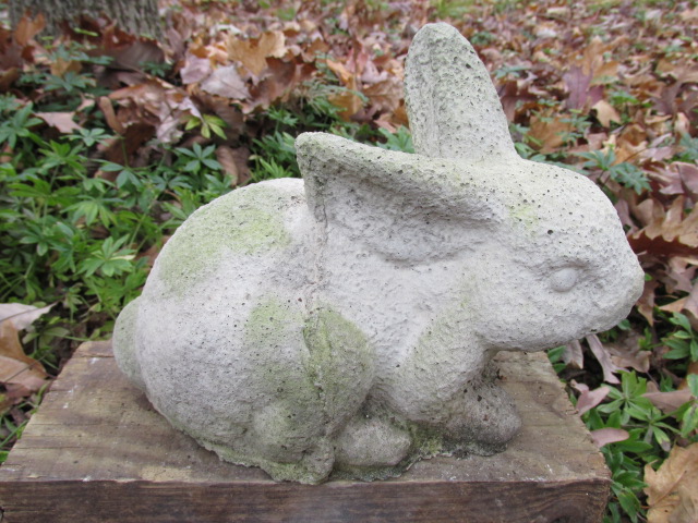 cement rabbit statues