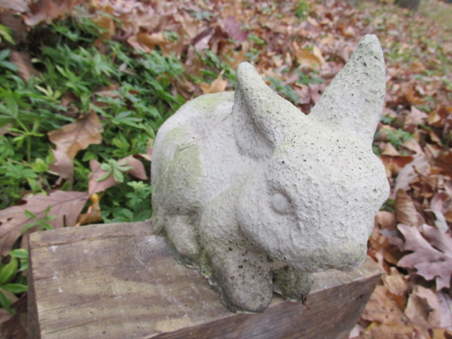 cement rabbit statue