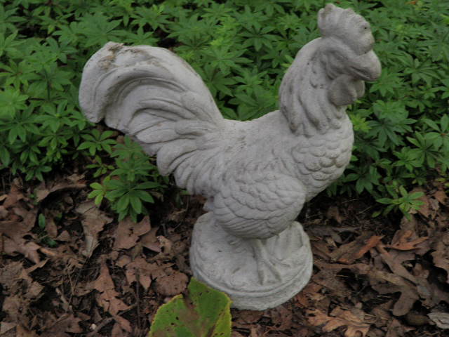 cement rooster statue