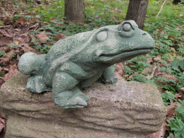 Large 10" Cement Frog Garden Statue Green Patina Concrete | eBay