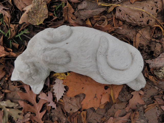 sleeping cat garden statue