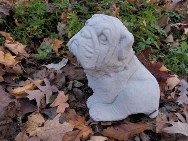 cement bulldog garden statue