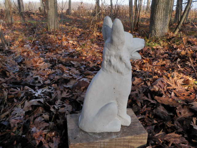 cement german shepherd statue