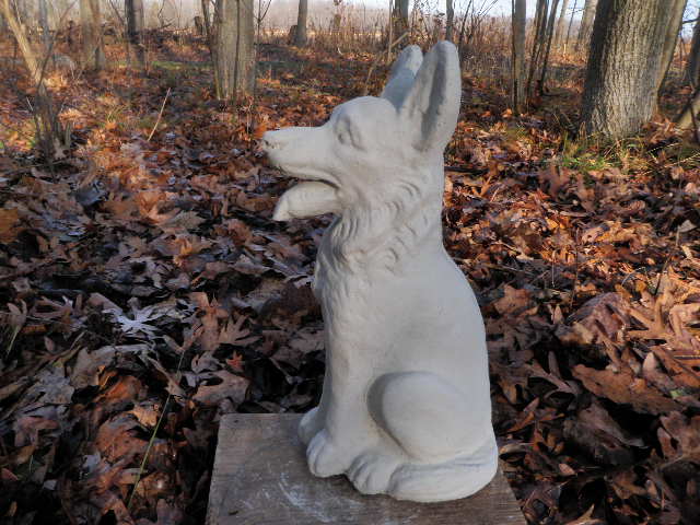 cement german shepherd statue